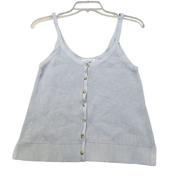 Abercrombie and Fitch blue button front ribbed knit tank Sz XS - Picture 1 of 7